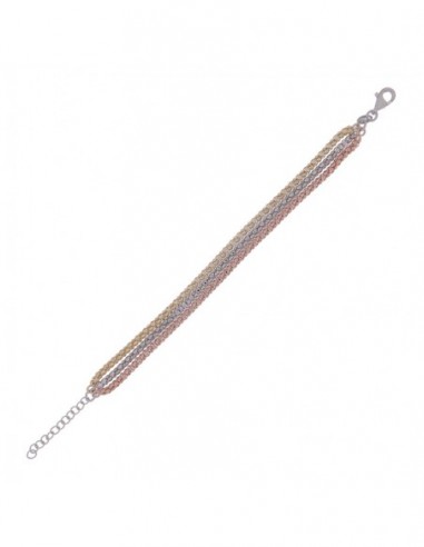 Bracciale Argento Rodiato 3 Colori Maglia Popcorn 3°M [ef5639c2]