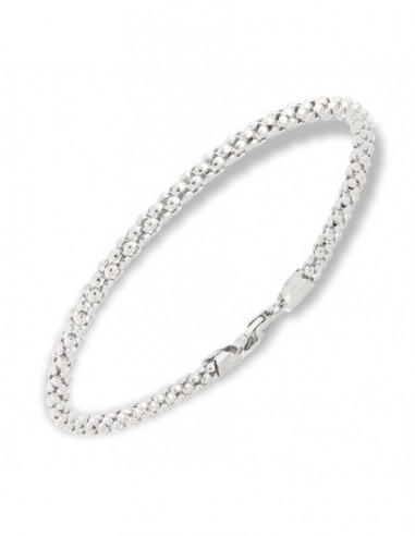 Bracciale Oro Bianco Maglia Popcorn 3MM 4,80GR [b35d37f4]