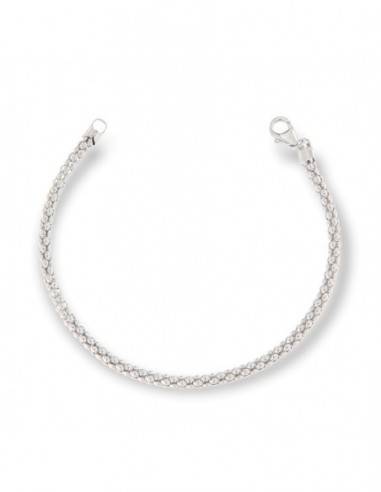 Bracciale Oro Bianco Maglia Popcorn 3MM 4,80GR [611f73eb]