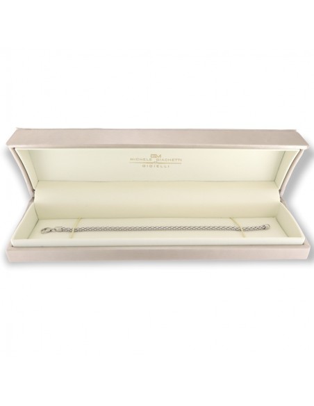 Bracciale Oro Bianco Maglia Popcorn 3MM 4,80GR [644f34f5]