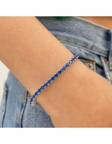 Epinki Bracciale Donna in Argento 925, Catena da Tennis con Zirconi Colorato Gioielli Bracciale 16.5 CM