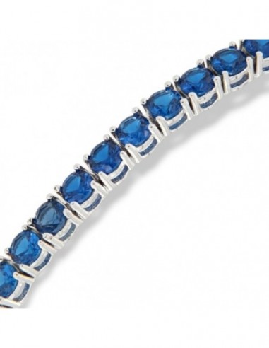 Bracciale Argento Tennis Zirconi Blu 3MM 16/18Cm [34dd0b47]