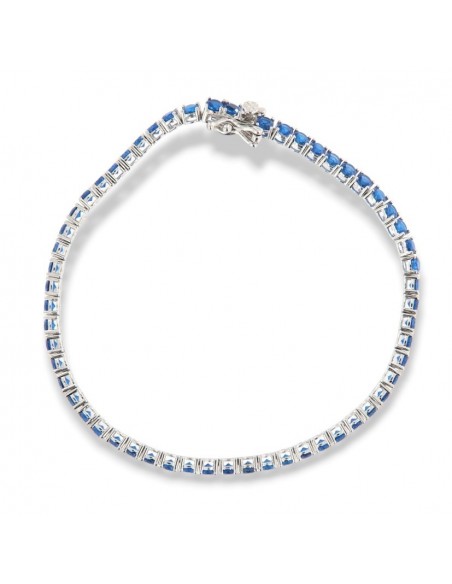 Bracciale Argento Tennis Zirconi Blu 3MM 16/18Cm [86908d5d]