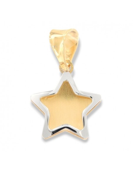 Ciondolo Oro Giallo Stella Bordi Oro Bianco [bc26db11]