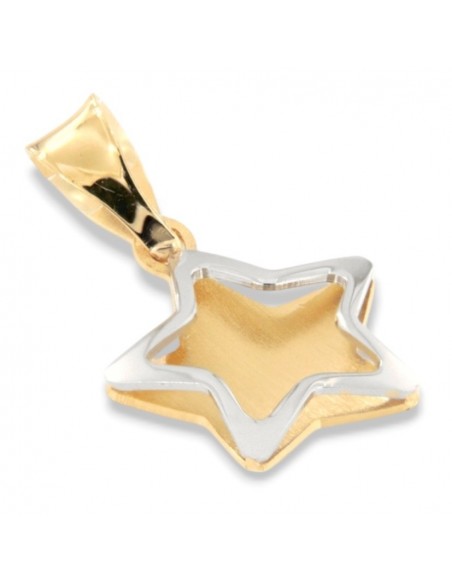 Ciondolo Oro Giallo Stella Bordi Oro Bianco [fbc08d14]