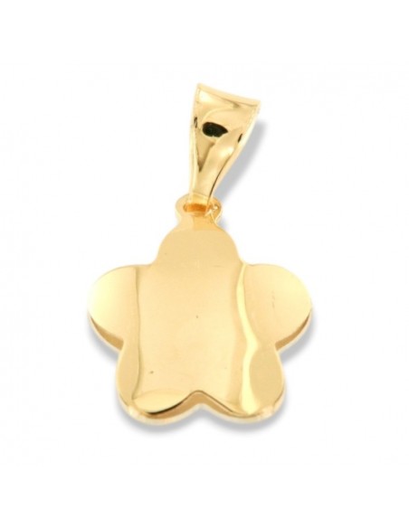 Ciondolo Oro Giallo Fiore Bordi Oro Bianco [f0c97b09]