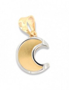Ciondolo Oro Giallo Luna Bordi Oro Bianco [d74d1e06]