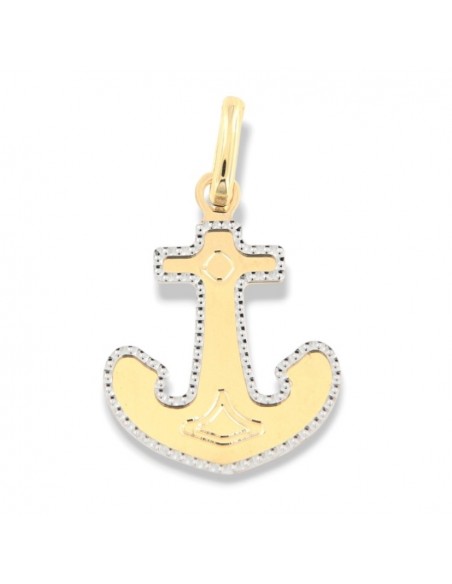 Ciondolo Oro Giallo Ancora Bordi Diamantati Oro Bianco [6050df02]