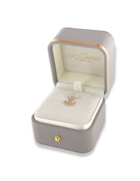 Ciondolo Oro Giallo Ancora Bordi Diamantati Oro Bianco [553f6909]