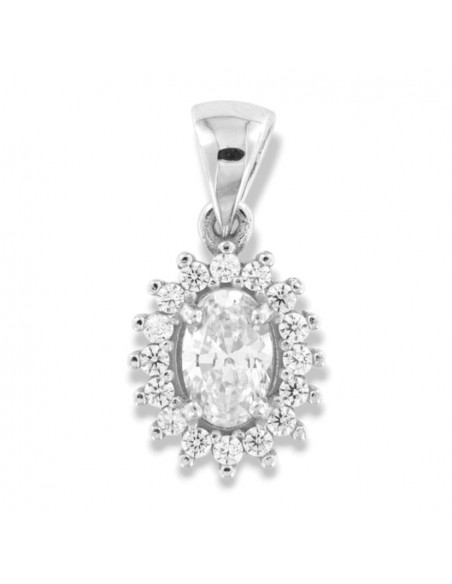 Ciondolo Oro Bianco Principessa Bianca 6x4MM [8d7c82cc]