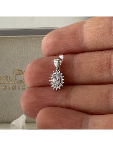 Ciondolo Oro Bianco Principessa Bianca 6x4MM [a40acdde]