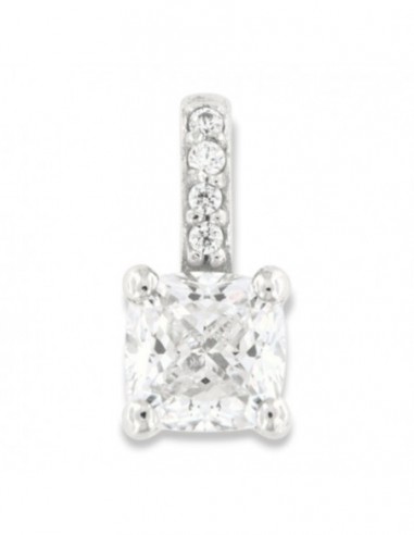 Ciondolo Oro Bianco Punto Luce 5MM Zirconi Contromaglia [eb6c80de]