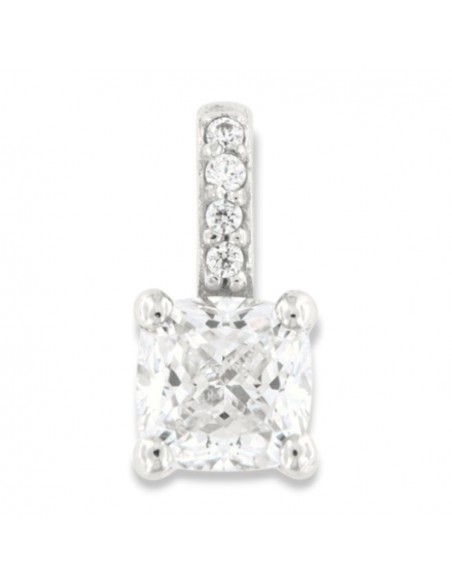 Ciondolo Oro Bianco Punto Luce 5MM Zirconi Contromaglia [eb6c80de]