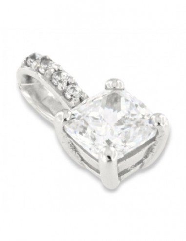 Ciondolo Oro Bianco Punto Luce 5MM Zirconi Contromaglia [61294b73]