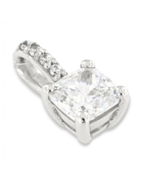Ciondolo Oro Bianco Punto Luce 5MM Zirconi Contromaglia [61294b73]