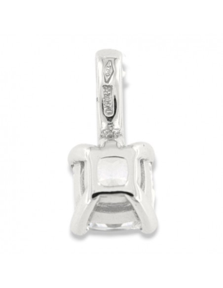 Ciondolo Oro Bianco Punto Luce 5MM Zirconi Contromaglia [64790c6d]