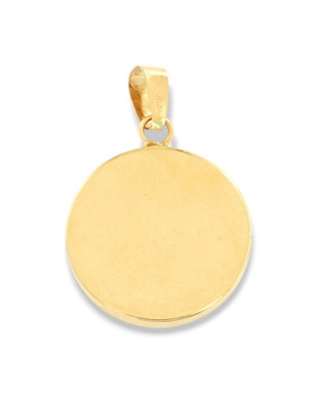 Ciondolo Oro Giallo Piastra Tonda Malachite Fulmine [9e7b0c69]