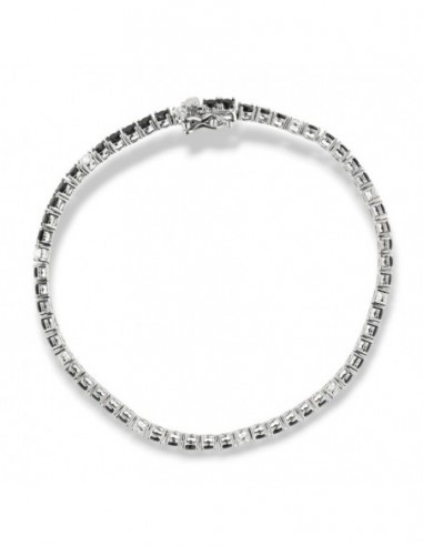 Bracciale Argento Tennis Zirconi Neri Bianchi 3MM [95188704]