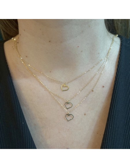 Collana Oro Giallo Cuori Pendenti [bfd63802]