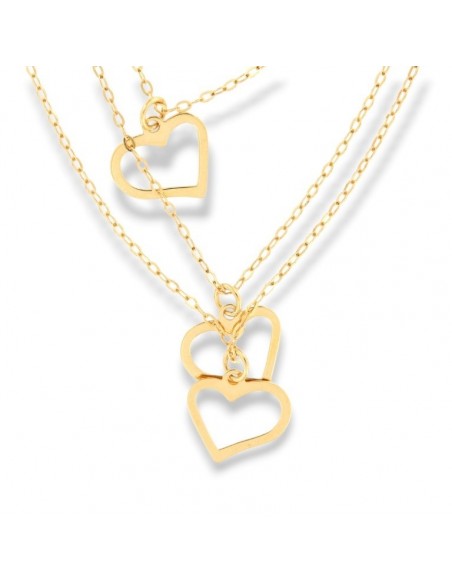 Collana Oro Giallo Cuori Pendenti [08cbf906]