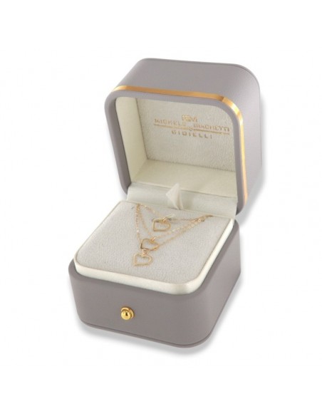 Collana Oro Giallo Cuori Pendenti [ba867f1c]