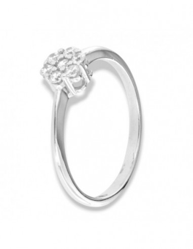 Anello Oro Bianco Solitario Zirconi Bianchi [f78d513d]