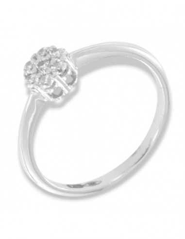 Anello Oro Bianco Solitario Zirconi Bianchi [1ea28f16]