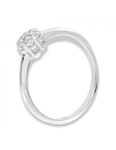 Anello Oro Bianco Solitario Zirconi Bianchi [1bf2c808]