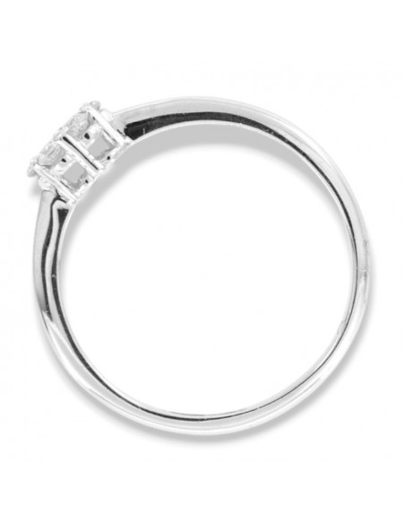 Anello Oro Bianco Solitario Zirconi Bianchi [acef090c]
