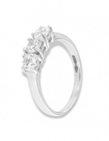 Anello Oro Bianco Trilogy Zirconi Degradè 4,5MM [f2dd1623]