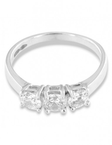 Anello Oro Bianco Trilogy Zirconi Degradè 4,5MM [e08e4104]