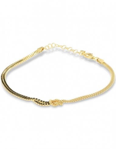 Cavigliera Argento Dorato Nodo Tennis Popcorn [3260490f]