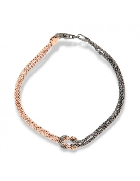 Bracciale Argento Rosato Nodo Centrale [e2c44768]