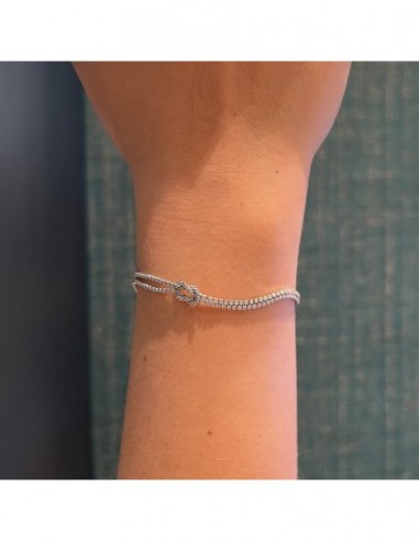 Bracciale Argento Rodiato Nodo Tennis Popcorn [50599463]