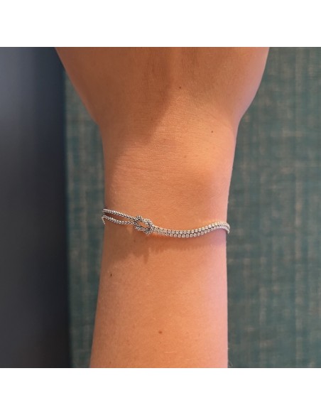 Bracciale Argento Rodiato Nodo Tennis Popcorn [50599463]