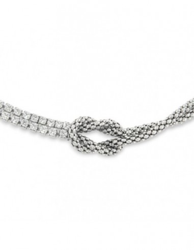 Bracciale Argento Rodiato Nodo Tennis Popcorn [e7445567]