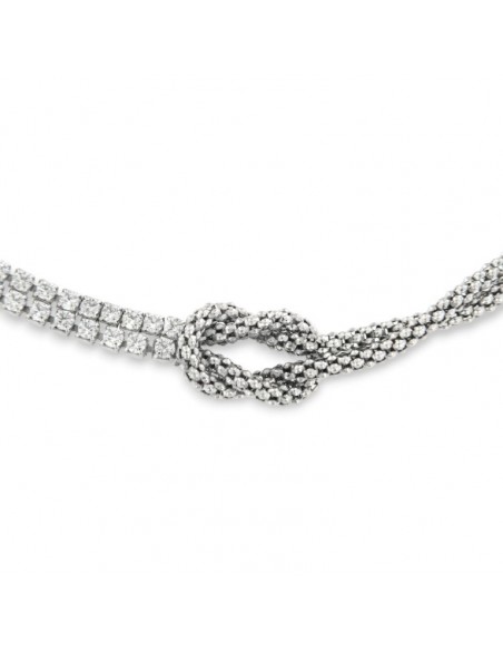 Bracciale Argento Rodiato Nodo Tennis Popcorn [e7445567]