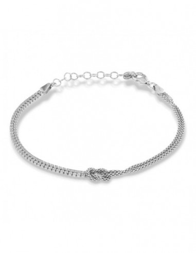 Bracciale Argento Rodiato Nodo Tennis Popcorn [e2141279]