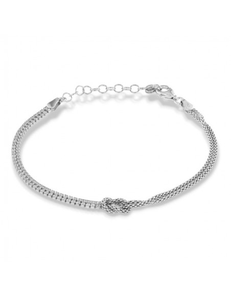 Bracciale Argento Rodiato Nodo Tennis Popcorn [e2141279]