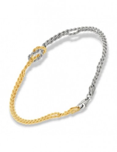 Bracciale Argento Rodiato Rope Nodo Centrale [3137aac5]