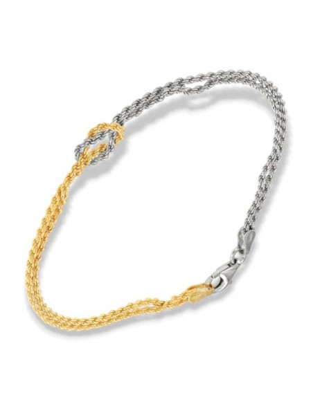 Bracciale Argento Rodiato Rope Nodo Centrale [3137aac5]