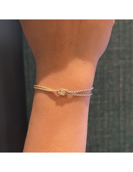 Bracciale Argento Rodiato Rope Nodo Centrale [72d30b73]