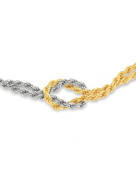 Bracciale Argento Rodiato Rope Nodo Centrale [c5ceca77]
