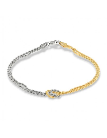 Bracciale Argento Rodiato Rope Nodo Centrale [c09e8d69]