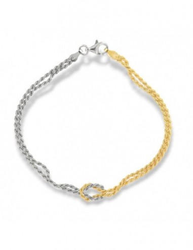 Bracciale Argento Rodiato Rope Nodo Centrale [77834c6d]