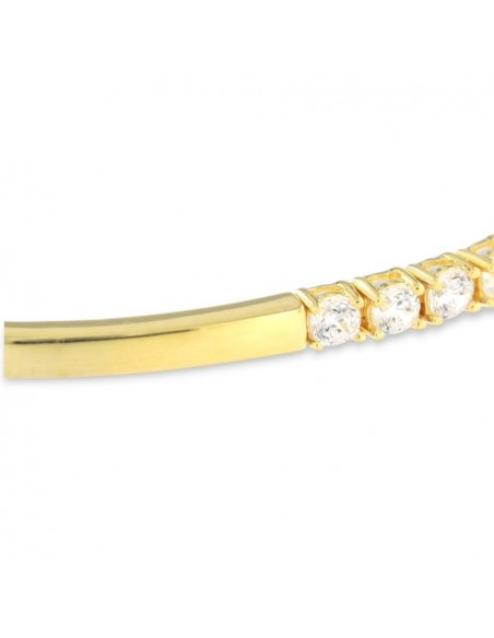 Bracciale Argento Dorato Tennis Piastra Cetntrale 3MM Zirconi [38ab9c47]