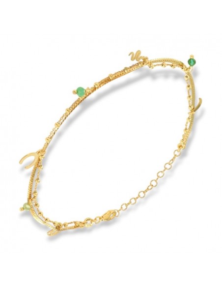 Cavigliera Argento Dorato Snake Piatta Charms Pendenti [5cdd8798]