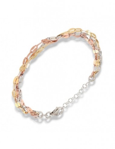 Bracciale Argento Rodiato Tre Colori Mirror [d1e6ad3f]