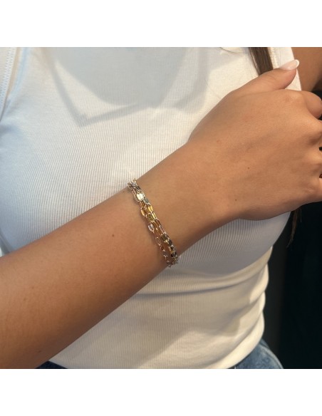 Bracciale Argento Rodiato Tre Colori Mirror [cb472e65]
