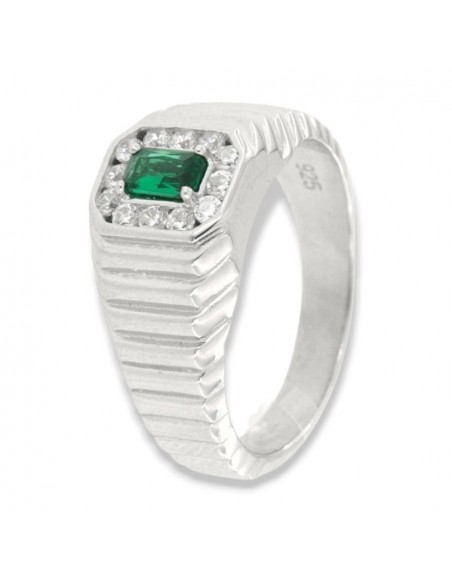 Anello Argento Rodiato Chevalier Principessa Verde 5x3MM [452e6d14]